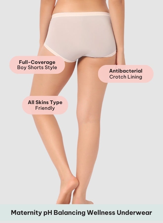 Intimate Queen Corn Bae Maternity Lacy Boy Shorts – Ultra-Soft, No Roll-Ups & Gusset Support, Full Coverage Comfort for Every Trimester - Image 3